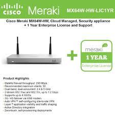 MX64W-HW Cisco Meraki MX Security & SD-WAN