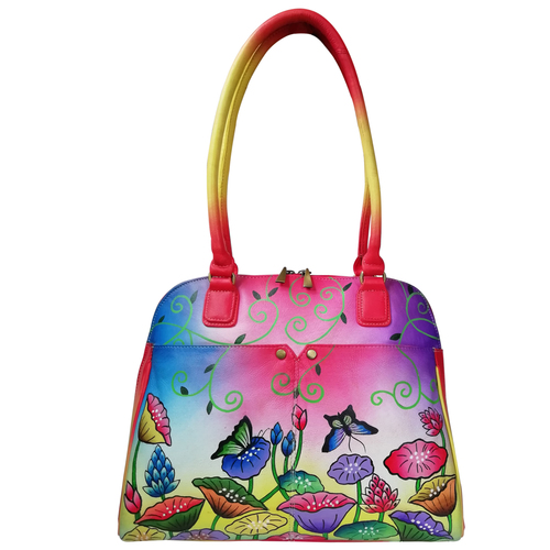 Multi New Leather Hand Painted Shoulder Handbag