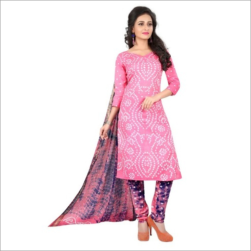 Bandhej Pure Cotton Dress Material
