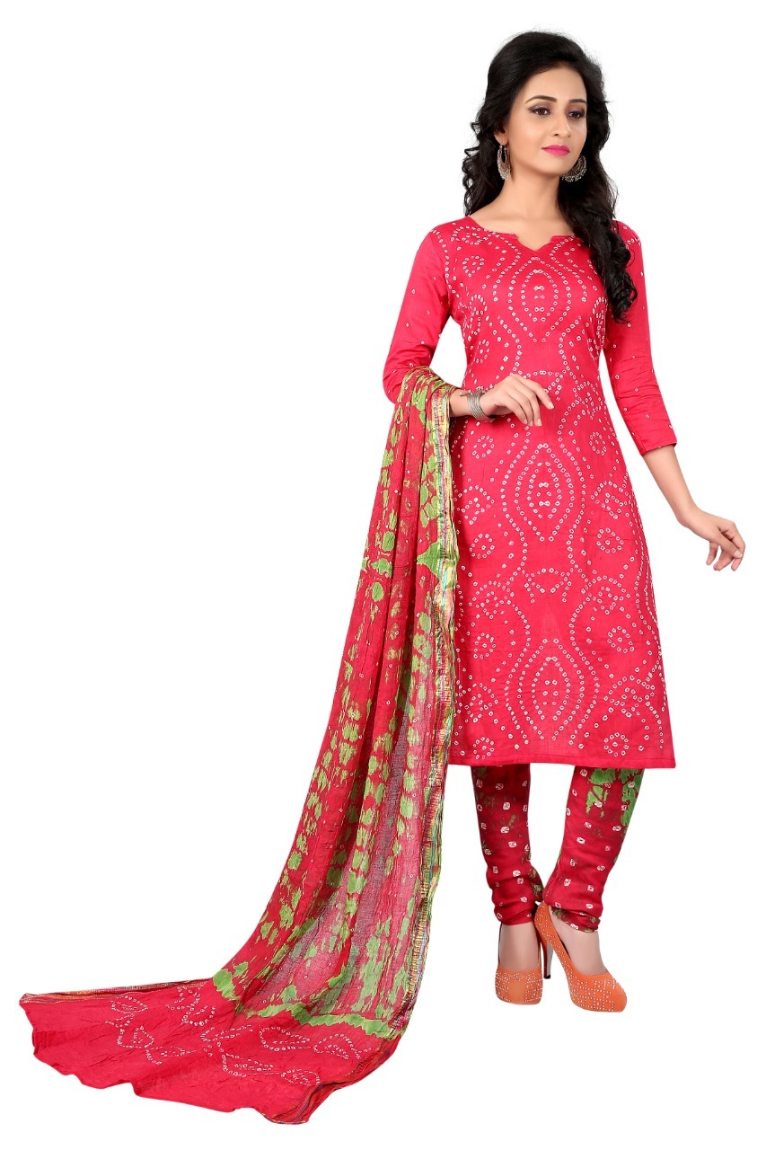 Bandhej Pure Cotton Dress Material
