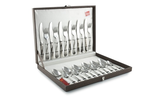 Silver Shapes Rose Cutlery Set With Gift Box 24 Pcs