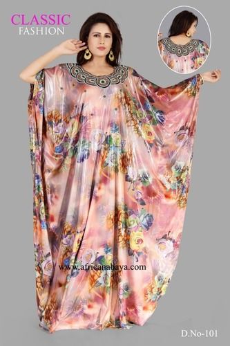 Peach Printed Kaftan