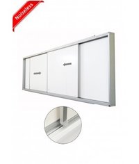 Alkosign Horizontal Sliding Board - Porcelain Ceramic Writing Surface , White For Drywipe Markers Or Green For Chalk Use