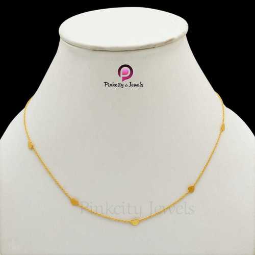 Beautiful Gold Plated 925 Silver Chain Necklace Size: 38 Cm+ 4 Cm