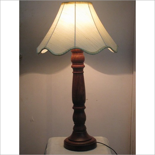 White 16 Inch Wood Stand Table Lamp