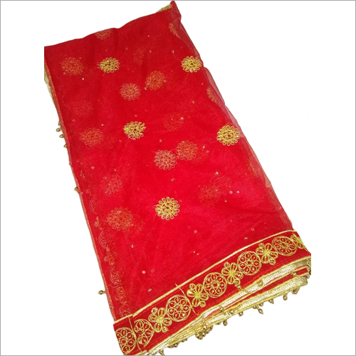 Chiffon Bridal Red Dupatta