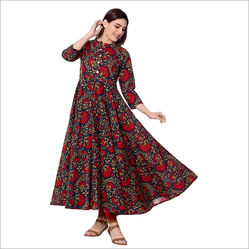 Designer Kurti - Cotton Blend, Sizes: S, M, L, XL | Available in Various Colors, Washable, Printed Pattern, 3-4th Sleeve Style for All Seasons