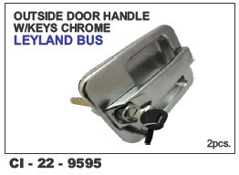 Outside Door Handle w/keys CHROME LEYLAND BUS