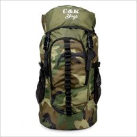 Camouflage Printed Rucksack - Durable Lightweight Polyester, 45 Tons Capacity, Spacious Design With Shoes Compartment And Mesh Pockets