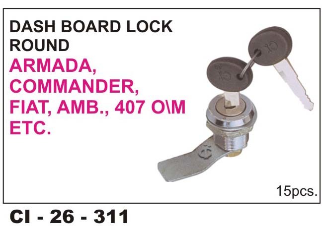 Dash Board Lock Round ARMADA, COMMANDER, FIAT, AMB, 407, o/m - 4 Wheeler Vehicle Compatibility, Warranty Included | Durable Design for Added Security