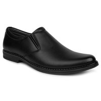 Escaro Everyday Wear Mens Formal Slip On Dress Shoes - Synthetic Upper, Tpr Sole, Black Color | Breathable, Slip Resistant, Cushioned Insole, Medium Heel Size, Stylish Round Toe