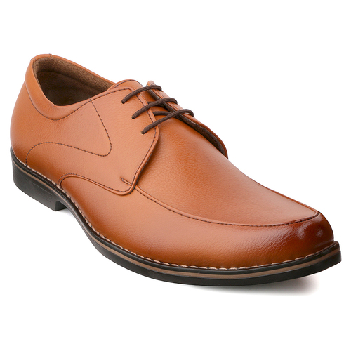 Tan Mens Formal Derby Lace Up Dress Shoes