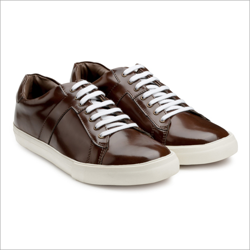 Brown Patent Stylish Mens Sneakers