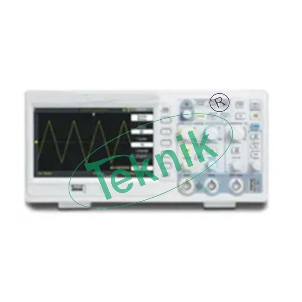 Digital Storage Oscilloscope - 200 MHz Bandwidth, 2 Channels, 1 GSa/S Real Time Sample, 50 GSa/S Equivalent Sampling Rate, 40 k Memory Depth, 1.7 ns Rise Time, 50 ppm Time Base Accuracy, 2 mV/Div to 5 V/Div Range, 1 MÎ© Input Impedance, for Voltage, Temperature, Impedance, Electric Power, Frequency Measurement