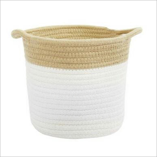 Round Jute Basket - Jute Material, Custom Sizes Available, Soothing Color Combination, Durable and Rust Proof Design | Stylish and Versatile for Home & Hospitality
