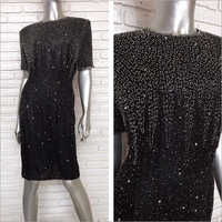 Ladies Black Sequin One Piece Dress Manufacturer Ladies Black Sequin One Piece Dress Exporter