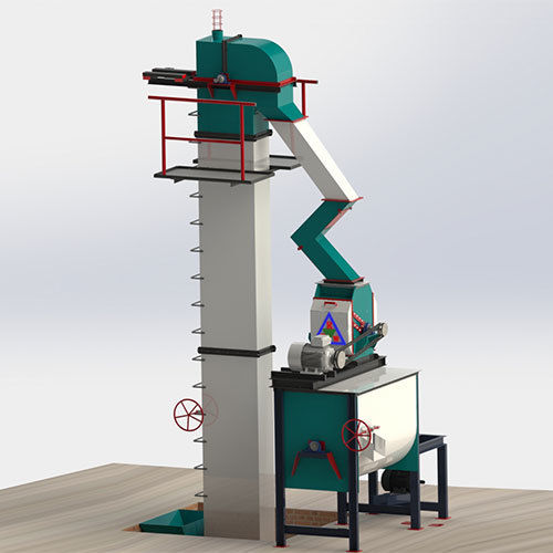 1 Tons-Hr To 3 Tons-Hr Feed Mill Plant