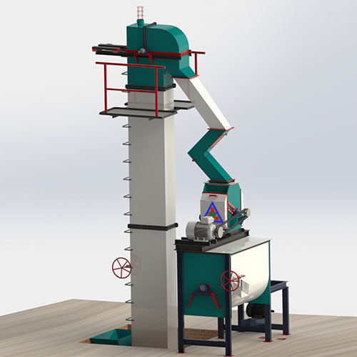 1 Tons-Hr to 3 Tons-Hr Feed Mill Plant