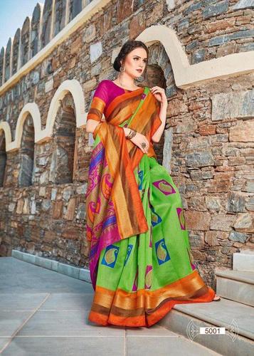 Multy Chanderi Cotton Designer Saree