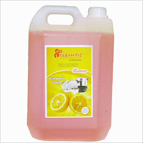 5 Litre Dish Wash Liquid - 99% Purity, Safe for Home & Commercial Use, Effective Oil & Stain Removal, Delightful Lemon Fragrance