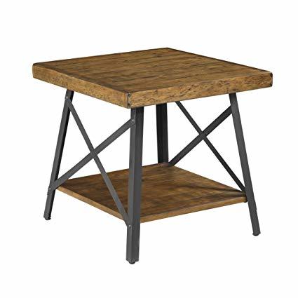 Iron Leg Stool - Solid Wood and Iron Construction 39x39x50 cm Natural Finish Red Wood 40 kg Weight Indian Style Design for Living Room