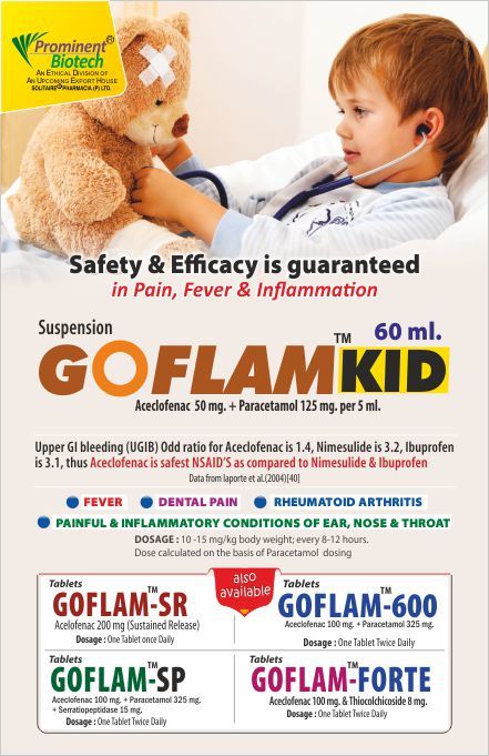 Aceclofenac 50 mg & Paracetamol 125 mg