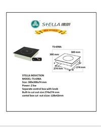 Ts-698a Stella Induction With External Control Counter Sunk 30 X 30 Cm Rs. 14500.00++