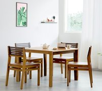 Dining table set dual tone finish 4 seater