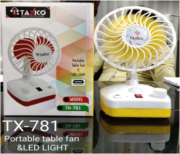 TX-781 PORTABLE FAN WITH LED LIGHT