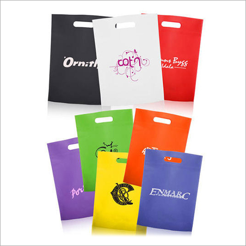 D Cut Printed Non Woven Bag - Non Woven Material, Multicolored Design | Stylish Handle, Ideal for Shopping Needs
