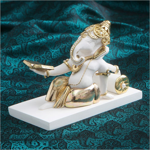 Light Weight Resin Ganesha Reading Book Statue