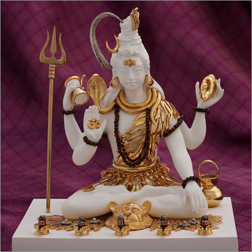 Light Weight Gold Plated Resin Shiva Statue