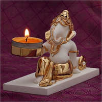 White Gold Plated Resin Ganesh Statue - Small, Medium, Large Sizes | Lightweight, Indian Regional Style, Religious Theme, Hinduism