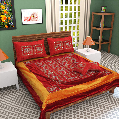 Multicolor 100% Pure Silk N Queen Size Double Bed Sheet