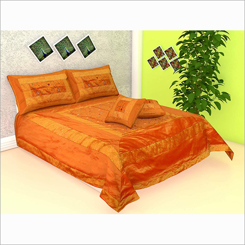 Multicolor Embroidery Queen Size Double Bed Sheet