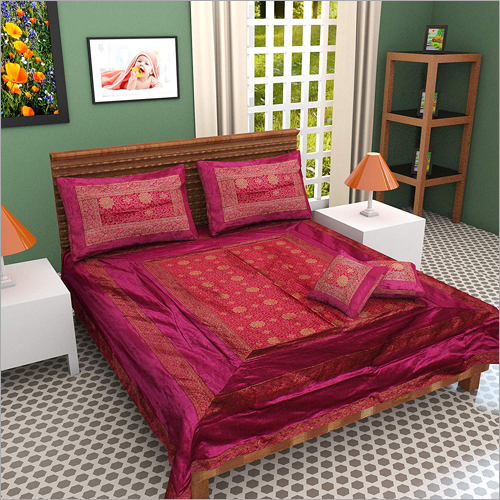 Available In Different Color Zari Border Queen Size Double Bed Sheet