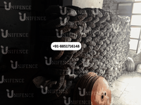 610 Mm Concertina Coil - Steel Material, 6-7 Meter Length, Silver Color, Galvanized Hot Rolled Finish | Ideal For Defense, Industrial, And Agricultural Fencing