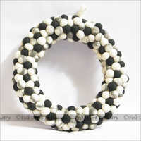 Light Weight Felt Black And White Ball Wreath