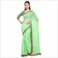 Light Green Art Silk Chiffon Casual Saree