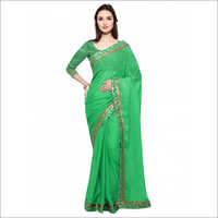 Green Art Silk Chiffon Saree