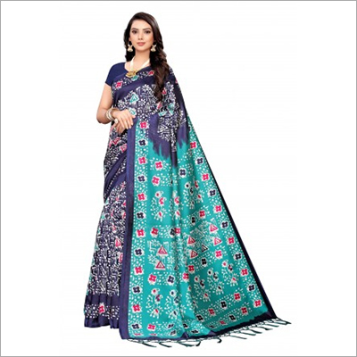 Mysore Art Silk Contrast Tassels Pallu Saree