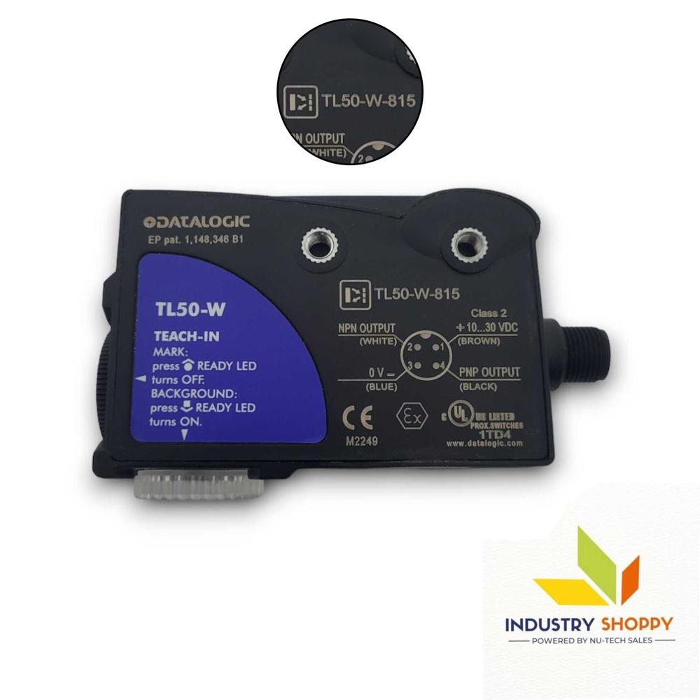 DataLogic TL50-W-815 Color Sensor - Fiber Material, 10-30 VDC Input | Automatic Color Selection, RGB LED Emission, Weak Contrast Detection