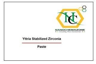 Yttria Stabilized Zirconia Paste