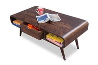 Wooden Center Coffee Table with Storage Victor