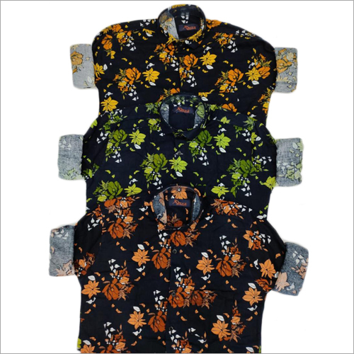 Mens Designer Shirt - Cotton Print Fabric Sizes S to XL Available in Various Colors | Washable for All Seasons: Rainy Spring Summer Winter