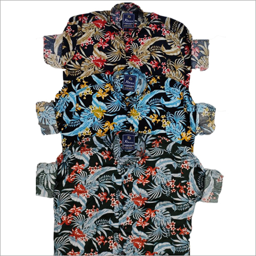 Mens Slim Fit Shirt - Cotton Blend, Available in Various Colors | Washable, Printed Design, Suitable for All Seasons & Sizes S-XL