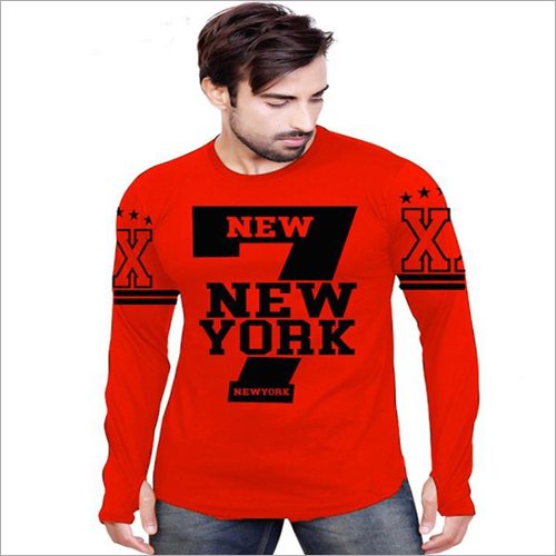Mens Round Tshirt - Cotton Blend, Sizes [S, M, L, XL] , O-Neck Collar, Available in Various Colors, Long Sleeve Style