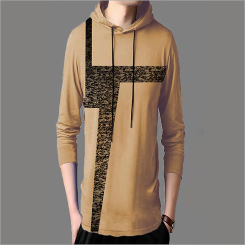 Mens Hoodie T-Shirt - Soft Cotton Blend, Available in Sizes S-XL, Long Sleeves, Skin-Friendly Fabric for Warmth in Winter and Spring | Assorted Colors