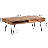 wooden Center coffee table 2 way drawers