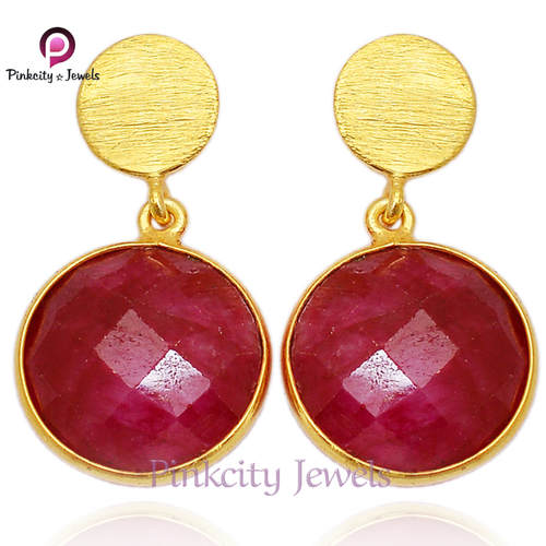 Ruby 925 Silver Earring Gender: Women